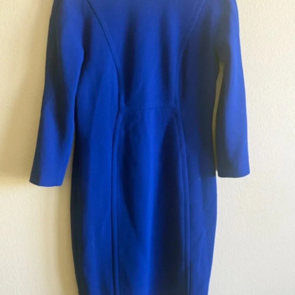 Michael Kors Blue Virgin Wool Knee-Length Dress